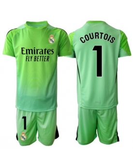 Billige Fotballdrakt Real Madrid Thibaut Courtois #1 Keeper Replika Bortedraktsett Barn 2025-26 Kortermet (med bukser)